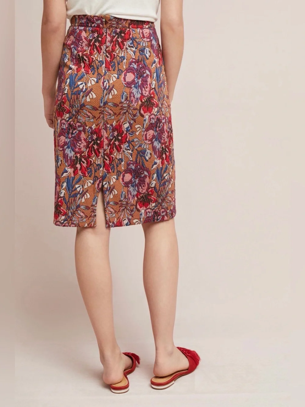 Anthropologie Maeve Golden Bliss Pencil Skirt